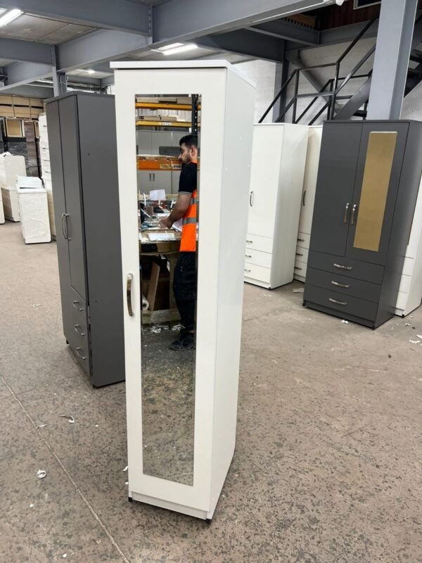 Slim One Door Mirrored Wardrobe 184x38x50cm | WardrobeFRUK