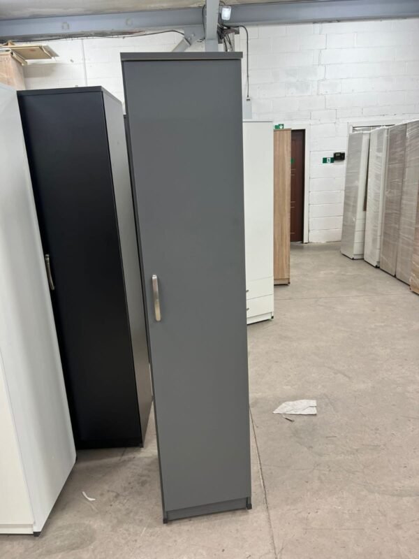 Slim One Door Grey Wardrobe 184x38x50cm | WardrobeFRUK