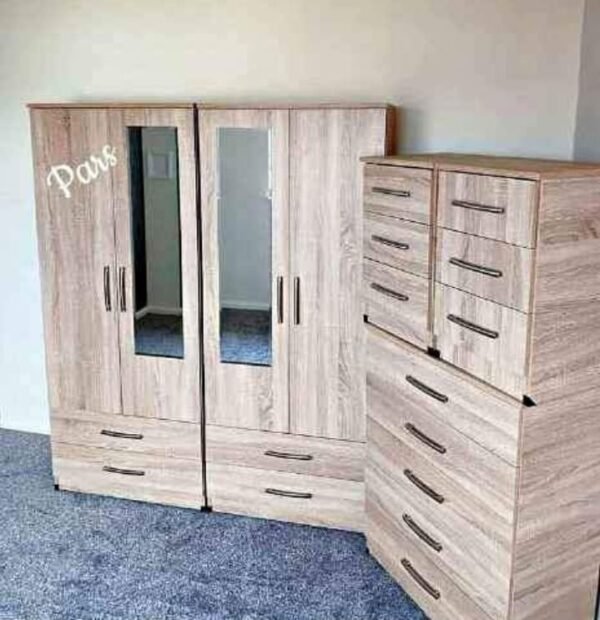 Modern 4 Door Oak Wardrobe 184×152×50cm | WardrobeFRUK